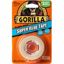Gorilla Glue Super Glue Tape Clear - For Multipurpose, Indoor, Outdoor, Craft Project, School, Plastic, Wood, Metal - 1 Each