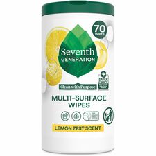 Seventh Generation Multipurpose Wipes For Multipurpose - Wipe - Lemon Zest Scent - Versatile, Bio-based - Clear - 1 Each