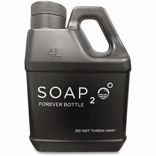 SOAP2O Forever Bottle 1 gal - Bottle Dispenser - Hand - Black - 1 Each