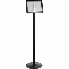 Kantek Floor Stand Sign Holder Print/Message - "Portrait, Landscape - 51" Height - Heavy Duty, Impact Resistant - High Traffic Area, Display, Sign, Indoor, Outdoor - Steel - Black - 1 Each