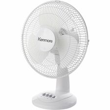 Kenmore 12" Desk Fan 3 Speed - Oscillating, Air Circulation - White