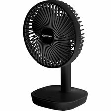 Kenmore 6" Rechargeable Fan 4 Speed - Rechargeable, Lightweight, Quiet Operation - Black