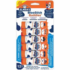 Elmer's BlooStick Buddies and Disappearing Purple Glue Sticks Combo Pack 0.21 oz - Blue - 12 / Pack
