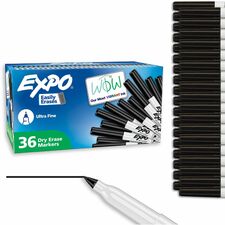 Expo Dry Erase Markers Ultra Fine Marker Point - Erasable - Black Ink/ - 36 / Pack