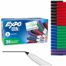 Expo Ultra Fine Tip Dry Erase Markers Ultra Fine Marker Point - Erasable - Assorted Ink/ - 36 / Pack