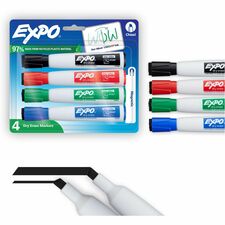 Expo Magnetic Dry-erase Marker Chisel Marker Point - Erasable - Assorted Ink/ - 4 / Pack