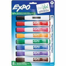 Expo Magnetic Dry-erase Marker Chisel Marker Point - Erasable - Assorted Ink/ - 8 / Pack