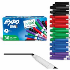 Expo Low-Odor Dry Erase Markers Fine Marker Point - Erasable - Assorted Ink/ - 36 / Pack