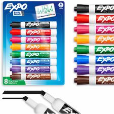 Expo Dry Erase Markers Chisel Marker Point - Erasable - Assorted Ink - Dry - 8 / Pack