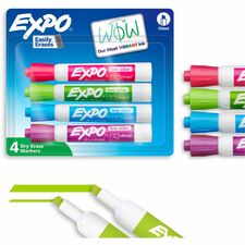 Expo Dry Erase Markers Chisel Marker Point - Erasable - Assorted Ink - Dry - 4 / Pack
