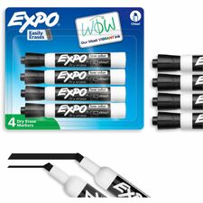 Expo Dry Erase Chisel Tip Markers Chisel Marker Point - Erasable - Black Ink - Dry - 4 / Pack