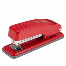 Swingline Cub Compact Stapler Staples Upto 20 Sheet - Holds Upto 105 Staple - Half Strip - Electric Rio Red - Metal - 1 Each