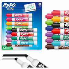 Expo Dry Erase Marker Chisel Marker Point - Erasable - Assorted Ink - 12 / Pack