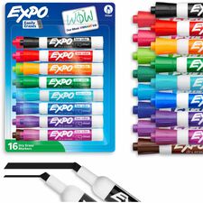 Expo Dry Erase Marker Chisel Marker Point - Erasable - Assorted Ink - 16 / Set