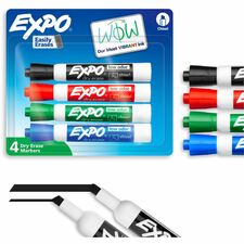 Expo Dry Erase Markers Chisel Marker Point - Erasable - Assorted Ink - Dry - 4 / Set