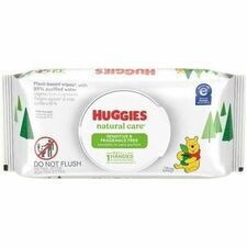 Huggies Natural Care Sensitive Baby Wipes 6.60" Width x 7.70" Length - White - 56 Wipes/Soft Pack - 8 / Carton
