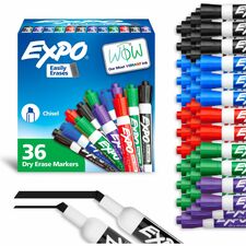 Expo Dry Erase Markers Chisel Marker Point - Erasable - Assorted Ink - 36 / Pack