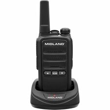 Midland Radio BR10 License-Free Business Radio Built-in Flashlight - Drop Resistant - Lithium Ion (Li-Ion) - Black, Gray - 2 Each