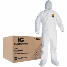 Ansell Health Liquid/Particle Protection Coveralls 2-Xtra Large - Liquid, Dry Particle, Solid/Liquid Aerosol Protection - Film Laminate - White - Disposable, Microporous, Anti-static, Zipper Front, Elastic Back, Elastic Wrist & Ankle, Hood, Non-skid, Brea