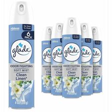 Glade Air Freshener Spray Spray - 8 fl oz (0.3 quart) - Clean Linen - Odor Neutralizer, Long Lasting, Phthalate-free, Paraben-free - 6 / Carton