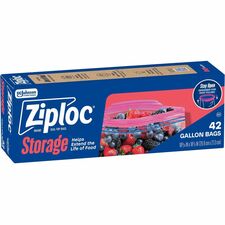 Ziploc® Stand-Up Storage Bags 1 gal Capacity - Seal Closure - Plastic - Storage, Filing, Kitchen - 42 / Box
