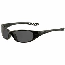 Ansell Health Hellraiser Safety Glasses Recommended for: Manufacturing, Workplace, Home, Industrial, Outdoor, Eye - Universal - Eye, UVA, UVB, UVC, Smoke, Ultraviolet Protection - Polycarbonate - Smoke Lens - Black Frame - Flexible, Sweat Resistant, Durab