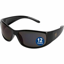 Ansell Health Elite Safety Glasses Eye, UVA, UVB, UVC, Fog Protection - Polycarbonate - Smoke Lens - Black Frame - Wraparound Frame, Neck Cord, Anti-fog, Lightweight, Distortion-free, Anti-scratch - 1 Each