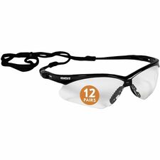 Ansell Health Nemesis Safety Glasses Recommended for: Workplace, Home, Construction, Manufacturing, Shooting, Industrial - Universal - Eye, Fog, UVA, UVB, UVC Protection - Polycarbonate - Clear Lens - Black Frame - Anti-fog, Durable, Lightweight, Wraparou
