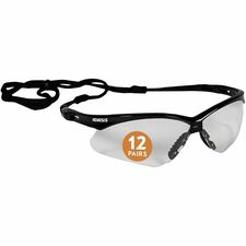 Ansell Health Nemesis Safety Glasses Recommended for: Workplace, Home, Construction, Manufacturing, Shooting - Eye, UVA, UVB, UVC, Ultraviolet Protection - Polycarbonate - Clear Lens - Black Frame - Durable, Lightweight, Wraparound Frame, Sweat Resistant,