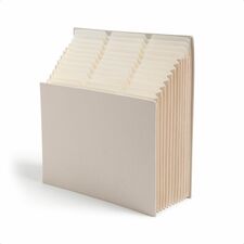 Smead Stadium 1/3 Tab Cut Letter Recycled Expanding File 8 1/2" x 11" - 900 Sheets Capacity - 10 1/2" Expansion - 12 Pocket(s) - Assorted Tab Position - 11 Divider(s) - Paper, Linen, Stock - Beige - Durable, Heavyweight, Textured, Tab, Reinforced Gusset,