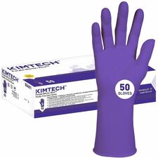 Kimtech Purple Nitrile-Xtra Exam Gloves 5.9 mil Thickness x 12" Glove Length - Small Size - For Right/Left Hand - Nitrile - Purple - Textured Fingertip, Non-sterile, Durable, Powder-free, Latex-free, Comfortable, Recyclable - For Medical, Chemotherapy, He