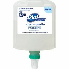 Dial 1700 Universal Dispenser Refills 1.80 quart - Bacteria Remover - Skin, Hand - Antibacterial - White - Fragrance-free, Dye-free, Hygienic, Odor Neutralizer - 3 / Carton
