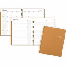 Cambridge WorkStyle Focus Planner Weekly, Monthly - 12 Month - January 2026 to December 2026 - 1 Week, 1 Month Double Page Layout - Letter - 8 1/2" x 11" Sheet Size - Twin Wire - Clay - Sunbaked Clay Poly Cover - Dated Planning Page, Notes Area, Tabbed, D