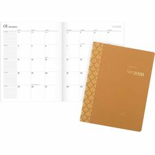 Cambridge WorkStyle Monthly Planner Monthly - 12 Month - January 2026 to December 2026 - 1 Month Double Page Layout - Letter - 8 1/2" x 11" Sheet Size - 1.88" x 1.88" Block - Stapled - Clay - Sunbaked Clay Paper Cover - Dated Planning Page, Unruled Daily