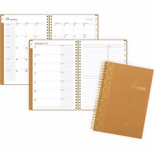 Cambridge WorkStyle Focus Planner Weekly, Monthly - 12 Month - January 2026 to December 2026 - 1 Week, 1 Month Double Page Layout - 5 1/2" x 8 1/2" Sheet Size - Twin Wire - Clay - Sunbaked Clay Poly Cover - Dated Planning Page, Unruled Daily Block, Tabbed