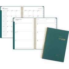 Cambridge WorkStyle Focus Planner Weekly, Monthly - 12 Month - January 2026 to December 2026 - 1 Week, 1 Month Double Page Layout - 5 1/2" x 8 1/2" Sheet Size - Twin Wire - Teal - Teal Poly Cover - Dated Planning Page, Notes Area, Tabbed, Durable Cover, W