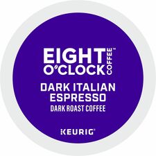 Eight O'Clock K-Cup, Ground Dark Italian Espresso Coffee Compatible with Keurig Brewer - Dark - Per Box - 24 K-Cup - K-Cup, Ground - Dark Italian Espresso - Kosher - 4 / Carton