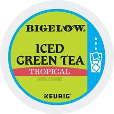 Bigelow® Tropical Iced Green Tea Iced Green Tea K-Cup Compatible with Keurig K-Cup Brewer - Iced Green Tea - Kosher - 22/Box - 4 / Carton