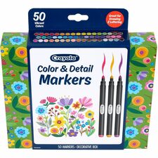 Crayola Color & Detail Marker Set Fine Marker Point - Multi Ink - 50 / Pack