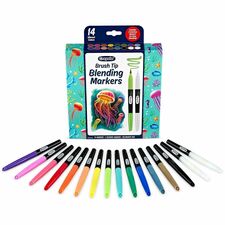 Crayola Blending Markers Brush Marker Point - Multi Ink - Water Based - 16 / Pack