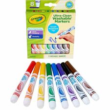 Crayola Crush Resistant Washable Toddler Markers Bold Marker Point - Washable - Multi Ink - 8 / Pack