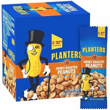 Green Rabbit Planters Roasted Peanuts Snack Packs Cholesterol-free - Honey Roasted Peanut - 1.75 oz - 18 / Carton