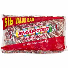 Green Rabbit Smarties Candy Wafers Sweet and Tart, Fruity, Pineapple, Cherry, Strawberry, Grape, Orange - Individually Wrapped - 5 lb - 1 / Carton