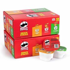 Green Rabbit Pringles Snack Stacks Variety Pack Original, Sour Cream, Onion, Cheddar Cheese - 36 / Carton