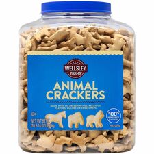 Green Rabbit Wellsley Farms Animal Crackers Preservative-free, No Artificial Flavor, No Artificial Sweeteners, No Artificial Color, Resealable Tub, Dairy-free - Crunchy, Natural - 3.87 lb Tub - 1 / Carton