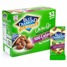 Green Rabbit Blue Diamond Whole Almonds Low Calorie - Almond - 0.63 oz - 32 / Carton