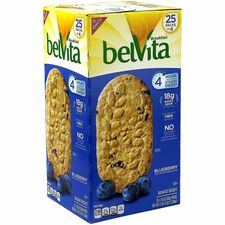 Green Rabbit Belvita Breakfast Biscuits Crunchy, Blackberry, Natural - 1.76 oz - 4/Bag - 25 / Carton
