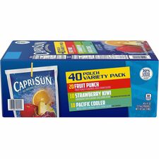 Green Rabbit Capri Sun Variety Pack Fruit Punch, Strawberry Kiwi, Pacific Cooler - 40 / Carton