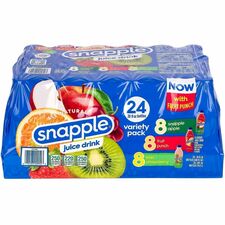 Green Rabbit Snapple Variety Pack Fruit Punch, Kiwi Strawberry, Apple - 24 / Carton