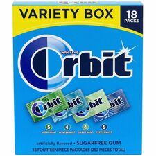 Green Rabbit Orbit Sugar-Free Mint Gum VarietyPack Peppermint, Spearmint, Sweet Mint, Wintermint - 14 Pieces - 18 / Carton